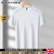 Ehangy國際奢侈品牌時(shí)尚薄款休閑圓領(lǐng)恤男夏季新款中青年含桑蠶絲休閑百 白色 48/M 均碼
