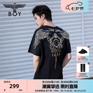 BOY LONDON【暗黑羅盤(pán)】夏情侶款短袖權杖印花炸街潮牌T恤N01906 N0103902 M