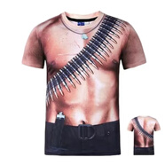 艾格辰3D肌肉圖案搞笑衣服兒童肌肉衣服體恤小孩肌肉服腹肌表演服裝演出 JNN09 均碼 童110高20至35斤_C215