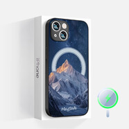 搗旦國度 適用iphone16promax手機殼蘋果15/14保護套magsafe磁吸殼新款 深藍雪山 MagSafe款（38顆內(nèi)置強磁） iPhone 15 Pro