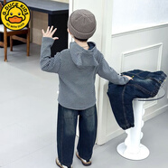 G.duck小黃鴨男童加絨套裝洋氣帥氣外套兩件套牛仔兒童秋冬寶寶三件套 藍色 憤怒小鳥(niǎo)套裝 150