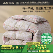 水星家紡羽絨被子95%白鵝絨被子冬季冬被芯加厚雙人羽絨被220x240cm