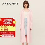 OhSunny防曬衣女長款女神透氣防曬服戶外運動風(fēng)衣外套薄 蜜桃粉-長款 XL