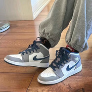 耐克（NIKE）【潮】Air Jordan aj1板鞋男女新款高幫休閑跑步運動(dòng)耐磨籃球鞋 DQ8423/DQ8426-014 /灰白藍 36 GS
