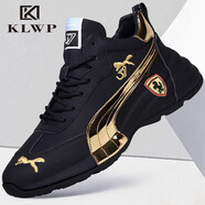 KLWP正品男鞋秋季新款歐洲站時(shí)尚百搭潮流運動(dòng)休閑鞋防滑減震戶(hù)外男鞋 黑金色【正品男鞋】 42 (260mm)