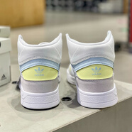 阿迪達(dá)斯 （adidas）休閑鞋女鞋春秋季新款運(yùn)動鞋三葉草百搭高幫板鞋GW9534 EF7150白色灰 36