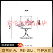 碧麗（BILI）感輕奢杯子蝴蝶浮雕玻璃杯高顏值花茶飲料香檳杯女士酒杯家用 【輕舞】粉色立體蝴蝶杯-光面款