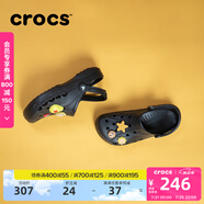 卡駱馳crocs洞洞鞋貝雅男鞋女鞋輕便耐磨一腳蹬拖鞋休閑鞋|10126 黑色-001 36 /37(220mm)