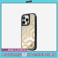 CASETIFY 大王蛇系列 黑色/金色/透明大王蛇  適用于iPhone14/15/16 Plus/Pro/Max蘋果手機保護殼 金色大王蛇（鏡面黑框Magsafe） iPhone 15 Pro