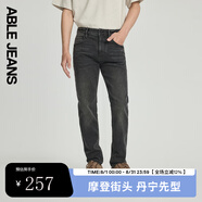 ABLE JEANS【修身褲】男士水洗牛仔褲修身直筒褲子男舒適日常休閑褲長褲 深隕石灰 31 /32