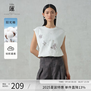 阿依蓮【商場(chǎng)同款】氣質(zhì)休閑無袖T恤女夏季2025新款高檔寬松飛飛袖上衣 梔子白 L