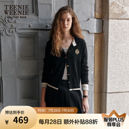 Teenie Weenie小熊針織開衫女春季軟糯舒適簡約休閑通勤針織毛衣外套女 黑色 S (160)