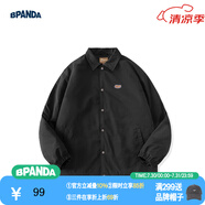 熊貓·本（ben.panda）棉服男潮牌翻領(lǐng)寬松休閑秋冬工裝棉衣多穿情侶外套 黑色（B款） M