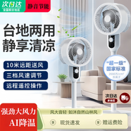 電風(fēng)扇空氣循環(huán)扇臥室靜音大風(fēng)量搖頭扇家用辦公室風(fēng)扇遙控落地扇 強勁大風(fēng)力常規-10-黑-機械搖頭