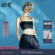 日著原創(chuàng)女裝2024修身氣質(zhì)百搭內(nèi)搭打底吊帶抹胸背心 影黑 L