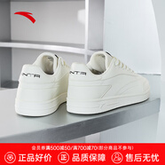 安踏（ANTA）板鞋男夏季低幫潮流小白鞋男士戶外輕便休閑運動鞋子 【A款】象牙白-1 40 (250mm)