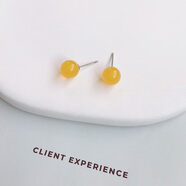 朵洛蔓天然粉玉耳墜耳環(huán)耳線(xiàn)耳飾925銀耳鉤甜美可愛(ài)粉色水晶圓形粉晶女 黃玉髓耳釘