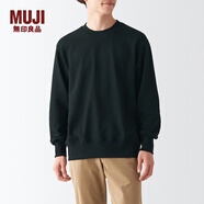 無印良品（MUJI） 男式 緊密編織毛圈運動衫男士男生秋裝套頭長袖衛(wèi)衣潮流ABG03A2A 黑色 S （165/84A）