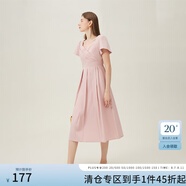 范思藍(lán)恩氣質(zhì)領(lǐng)證連衣裙女夏季2024新款短袖通勤連衣裙24FS12042 粉色 S