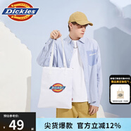 dickies男女帆布袋 logo印花通勤公文袋購物袋 DK010511 白色