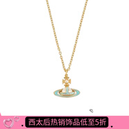 VVIENNE WESTLOCK西太后項鏈女 琺瑯星球項鏈輕奢禮物送女友生日禮物 金藍