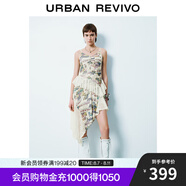UR2025春季新款女美式復古拼接蕾絲修身吊帶連衣裙UYV750011 多色 L