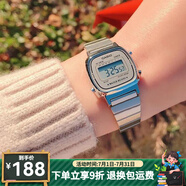 卡西歐（CASIO）手表 小春同款 情侶經(jīng)典復(fù)古小方塊 時尚學(xué)生表小金表 LA670WA-7D 女款