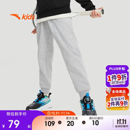 安踏兒童褲子男女大童2024冬季加絨保暖針織運動長褲A72447703