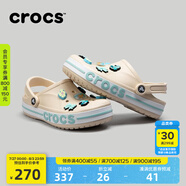 crocs卡駱馳洞洞鞋貝雅卡駱班輕便耐磨一腳蹬休閑鞋|205089 冬日白/彩色-1LI 39 (240mm)