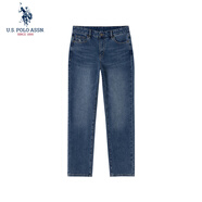 U.S. POLO ASSN.牛仔褲男秋季寬松直筒褲商務(wù)休閑長(cháng)褲男士高端輕奢褲子男