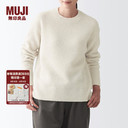無印良品 MUJI 女式 含牦牛絨駱駝絨圓領(lǐng)毛衣 長袖針織衫秋 冬季 淺銀灰色 XS -S(155/80A)