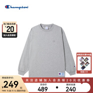 Champion 無(wú)帽長(cháng)袖T恤休閑寬松百搭長(cháng)袖純棉 M302淺灰色 S