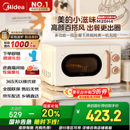 美的【國家補貼8折】廚房小家電小滋味微波爐變頻家用小型百搭復(fù)古轉(zhuǎn)盤式經(jīng)典雙旋鈕輕音（M20H4）