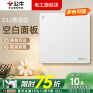 公牛（BULL）g12暮雪白開(kāi)關(guān)插座面板全屋套裝奶油風(fēng)五孔一開(kāi)墻壁暗裝超薄墻面 空白面板【暮雪白】 多色可選丨聯(lián)系客服領(lǐng)取更多福利
