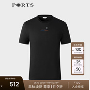 PORTS寶姿男裝太空系列時尚圓領(lǐng)短袖ML9N110LCC039 黑色 S