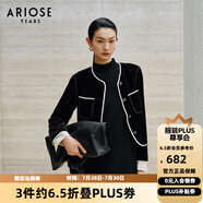 艾諾絲雅詩【商場同款】春秋新品氣質(zhì)簡約小香風(fēng)絲絨通勤短外套30821040 黑色 M