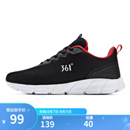 361°361度男鞋 2022年春夏季新款跑步鞋網(wǎng)面休閑運動(dòng)鞋 烏黑色/F1紅 40