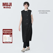 無(wú)印良品（MUJI） 女式 麻混 彈力 背心連衣裙 女裝裙子夏季背心裙  BC2IHC4S 黑色 L (165/88A)