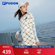 FILA FUSION 斐樂潮牌女子針織連衣裙夏新款寬松潮流運動裙子 仿古白-IV（寬松版型） L 170/88A