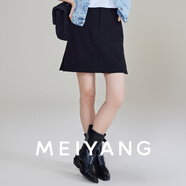 美洋（MEIYANG）超好穿裙褲放肆嗨包芯紗高腰休閑半身短裙時尚百搭氣質(zhì)半身裙短裙 黑色 2XL