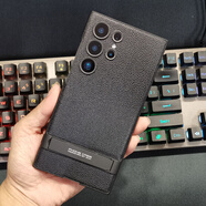 三星（SAMSUNG）【品質(zhì)原裝】適用于三星S24Ultra手機殼新款S23u限定lx鏡頭全包防 炫酷黑薄帶支架 三星Galaxy_S24_Ultra