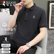 啄木鳥(niǎo)（TUCANO）短袖t恤男夏季時(shí)尚休閑翻領(lǐng)polo打底衫百搭上衣男裝深灰 3XL