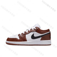 耐克（NIKE）Air Jordan 1 復(fù)古籃球鞋 減震 防滑耐磨 潮流 板鞋 運(yùn)動(dòng)休閑鞋 HF3188-102大童_白色_黑色_褐色 37.5