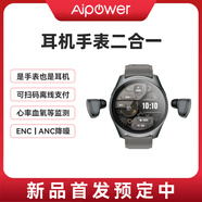 艾智爾（Aipower）無(wú)線藍(lán)牙耳機(jī)智能手環(huán)二合一心率通話運(yùn)動(dòng)健康監(jiān)測(cè)通話耳機(jī)手環(huán)Wearbuds W28Pro升級(jí)款【鈦灰】手表耳機(jī)