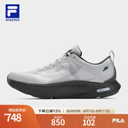 FILA 斐樂男鞋運(yùn)動(dòng)鞋透氣路跑鞋2025夏新款柔云健步鞋網(wǎng)面舒適休閑鞋 雨霧灰-NC 40