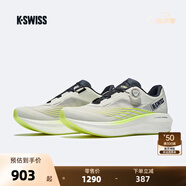 蓋世威（K·SWISS）跑鞋男女25夏季透氣新款百搭透氣耐磨防滑情侶款運動鞋減震鞋9469 301-溫布爾登白/靚熒綠/深靛藍(lán) 43