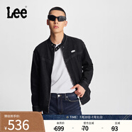 Lee舒適版Y2K立領(lǐng)黑色男長袖牛仔夾克外套LMT009014206 黑色 XL