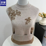 羅蒙媽媽裝加絨加厚毛衣女冬季中老年人半高領(lǐng)加厚針織打底保暖上衣女 駝色 【 加絨】 加厚 L 建議【95-115斤】