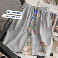 一寸相思2025新款爆款黑色純棉短袖t恤女夏季寬松顯瘦體恤洋氣減齡打底衫 灰色-玩具小熊 3XL (145-165斤）