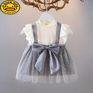 G.DUCKKIDS寶寶公主裙夏季嬰兒裙子2兒童紗裙禮服小童夏裝童裝1歲女童連衣裙 黑色 哈妮公主 80 cm